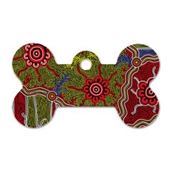 Authentic Aboriginal Art - Connections Dog Tag Bone (one Side) by hogartharts