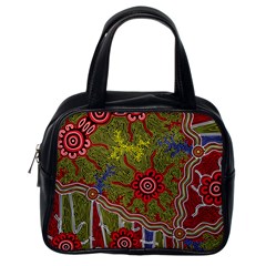 Authentic Aboriginal Art - Connections Classic Handbag (one Side) by hogartharts