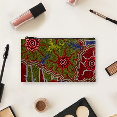 Authentic Aboriginal Art - Connections Cosmetic Bag (small) by hogartharts