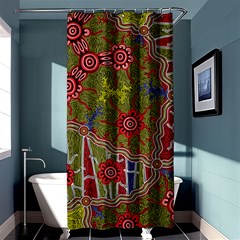 Authentic Aboriginal Art - Connections Shower Curtain 36  X 72  (stall)  by hogartharts