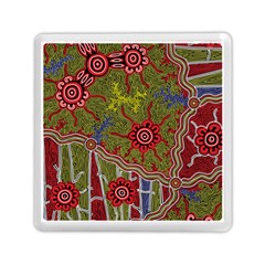 Authentic Aboriginal Art - Connections Memory Card Reader (square) by hogartharts