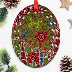 Authentic Aboriginal Art - Connections Ornament (oval Filigree)