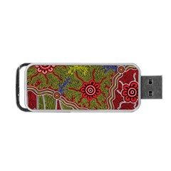 Authentic Aboriginal Art - Connections Portable Usb Flash (two Sides) by hogartharts