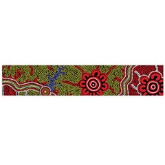 Authentic Aboriginal Art - Connections Large Premium Plush Fleece Scarf 