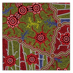 Authentic Aboriginal Art - Connections Square Satin Scarf (36  X 36 ) by hogartharts