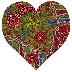 Authentic Aboriginal Art - Connections Wooden Puzzle Heart by hogartharts