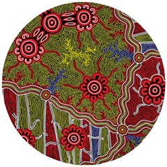 Authentic Aboriginal Art - Connections Wooden Puzzle Round by hogartharts