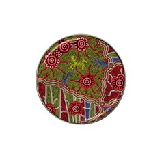 Authentic Aboriginal Art - Connections Hat Clip Ball Marker (4 Pack) by hogartharts