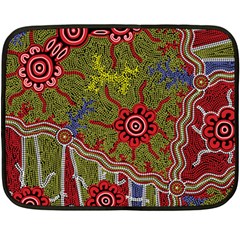 Authentic Aboriginal Art - Connections Fleece Blanket (mini) by hogartharts