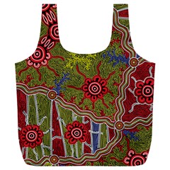 Authentic Aboriginal Art - Connections Full Print Recycle Bag (xl) by hogartharts