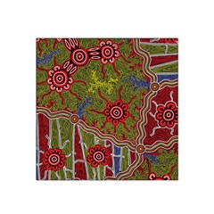 Authentic Aboriginal Art - Connections Satin Bandana Scarf 22  X 22  by hogartharts