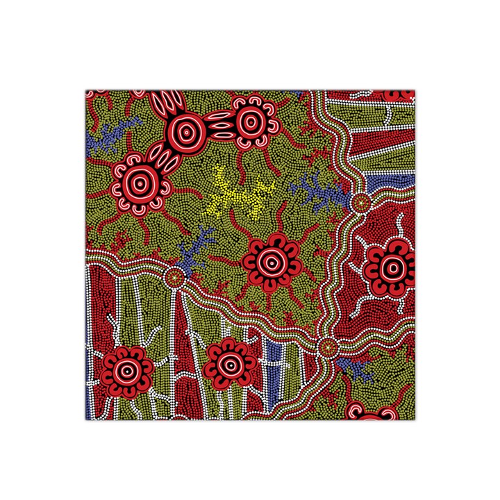 Authentic Aboriginal Art - Connections Satin Bandana Scarf 22  x 22 