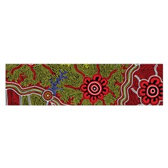 Authentic Aboriginal Art - Connections Oblong Satin Scarf (16  X 60 ) by hogartharts