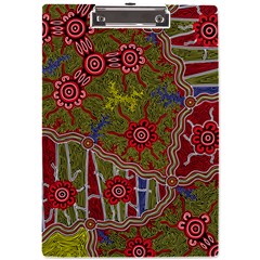 Authentic Aboriginal Art - Connections A4 Acrylic Clipboard by hogartharts