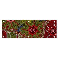 Authentic Aboriginal Art - Connections Banner And Sign 6  X 2  by hogartharts