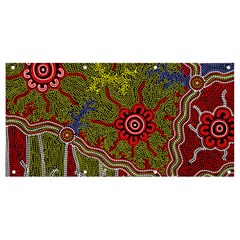 Authentic Aboriginal Art - Connections Banner And Sign 8  X 4  by hogartharts