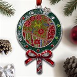 Authentic Aboriginal Art - Connections Metal X Mas Lollipop with Crystal Ornament Front