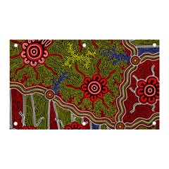 Authentic Aboriginal Art - Connections Banner And Sign 5  X 3  by hogartharts