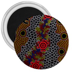 Authentic Aboriginal Art - Gathering 3  Magnets