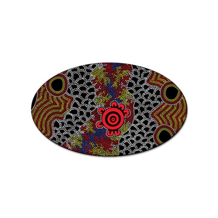 Authentic Aboriginal Art - Gathering Sticker (Oval)