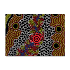 Authentic Aboriginal Art - Gathering Sticker A4 (100 Pack) by hogartharts