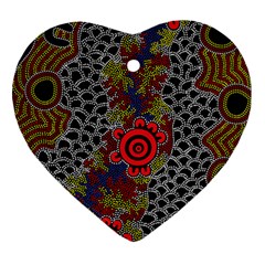 Authentic Aboriginal Art - Gathering Heart Ornament (two Sides)