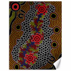 Authentic Aboriginal Art - Gathering Canvas 18  X 24  by hogartharts