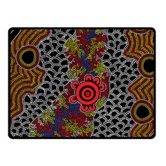 Authentic Aboriginal Art - Gathering Fleece Blanket (small) by hogartharts