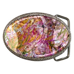 Abstract Pink Blend Belt Buckles by kaleidomarblingart