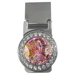 Abstract Pink Blend Money Clips (cz)  by kaleidomarblingart