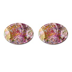 Abstract Pink Blend Cufflinks (oval) by kaleidomarblingart