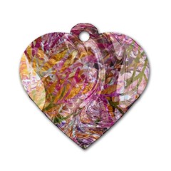 Abstract Pink Blend Dog Tag Heart (two Sides) by kaleidomarblingart