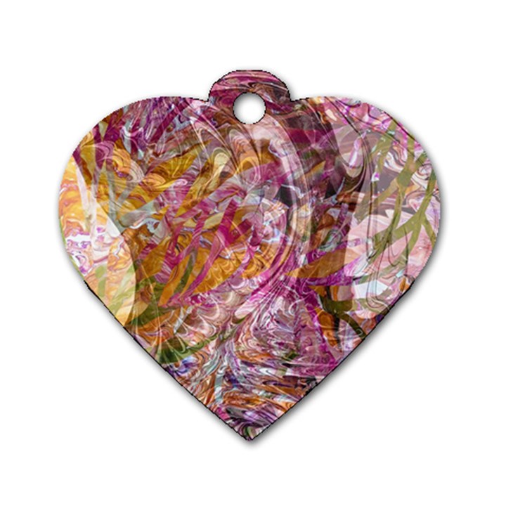 Abstract pink blend Dog Tag Heart (Two Sides)