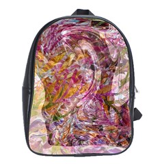 Abstract Pink Blend School Bag (large) by kaleidomarblingart