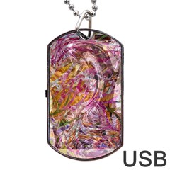 Abstract Pink Blend Dog Tag Usb Flash (one Side) by kaleidomarblingart