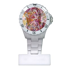 Abstract Pink Blend Plastic Nurses Watch by kaleidomarblingart