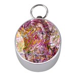 Abstract pink blend Mini Silver Compasses Front