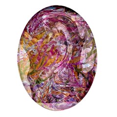 Abstract Pink Blend Oval Glass Fridge Magnet (4 Pack) by kaleidomarblingart