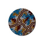 Authentic Aboriginal Art - Wetland Dreaming Rubber Round Coaster (4 pack) Front