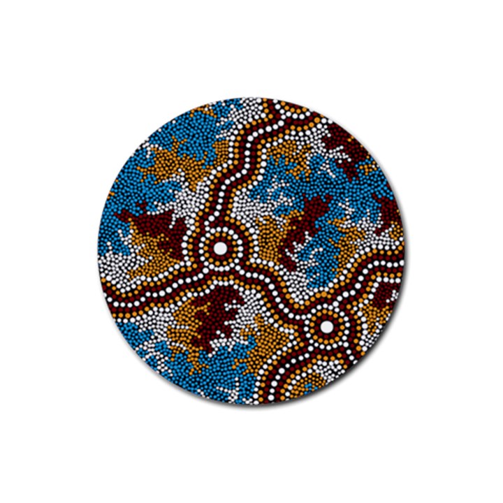 Authentic Aboriginal Art - Wetland Dreaming Rubber Round Coaster (4 pack)