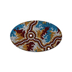 Authentic Aboriginal Art - Wetland Dreaming Sticker (oval) by hogartharts