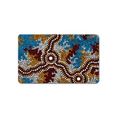 Authentic Aboriginal Art - Wetland Dreaming Magnet (name Card) by hogartharts