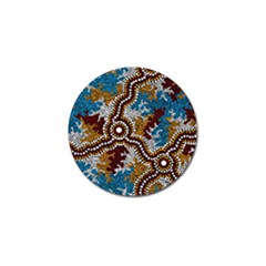 Authentic Aboriginal Art - Wetland Dreaming Golf Ball Marker (4 Pack) by hogartharts