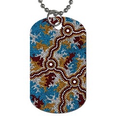 Authentic Aboriginal Art - Wetland Dreaming Dog Tag (two Sides) by hogartharts