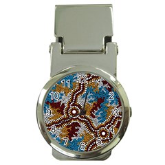 Authentic Aboriginal Art - Wetland Dreaming Money Clip Watches by hogartharts