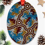 Authentic Aboriginal Art - Wetland Dreaming Oval Ornament (Two Sides) Back