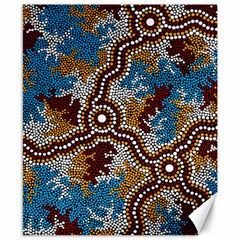 Authentic Aboriginal Art - Wetland Dreaming Canvas 8  X 10  by hogartharts