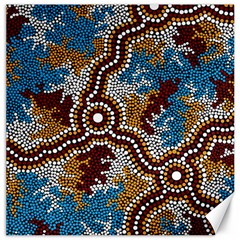 Authentic Aboriginal Art - Wetland Dreaming Canvas 16  X 16  by hogartharts