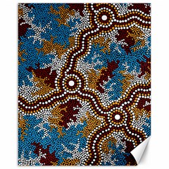 Authentic Aboriginal Art - Wetland Dreaming Canvas 16  X 20  by hogartharts