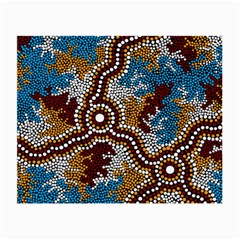 Authentic Aboriginal Art - Wetland Dreaming Small Glasses Cloth (2 Sides) by hogartharts